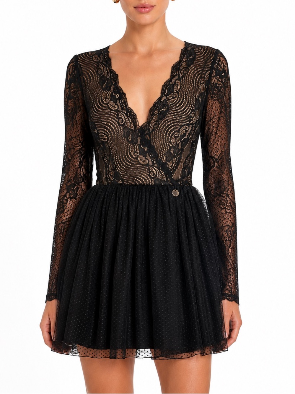 Bronx and Banco | Dresses | Bronx Banco Lace Tulle Mini Dress Us 4 Wedding Guest Evening Holiday Photo